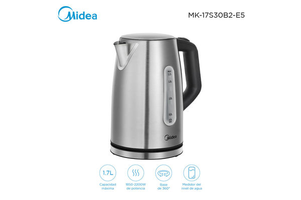 Jarra Eléctrica MIDEA 1.7 L Inox KM-17S30B2-E5 en El País